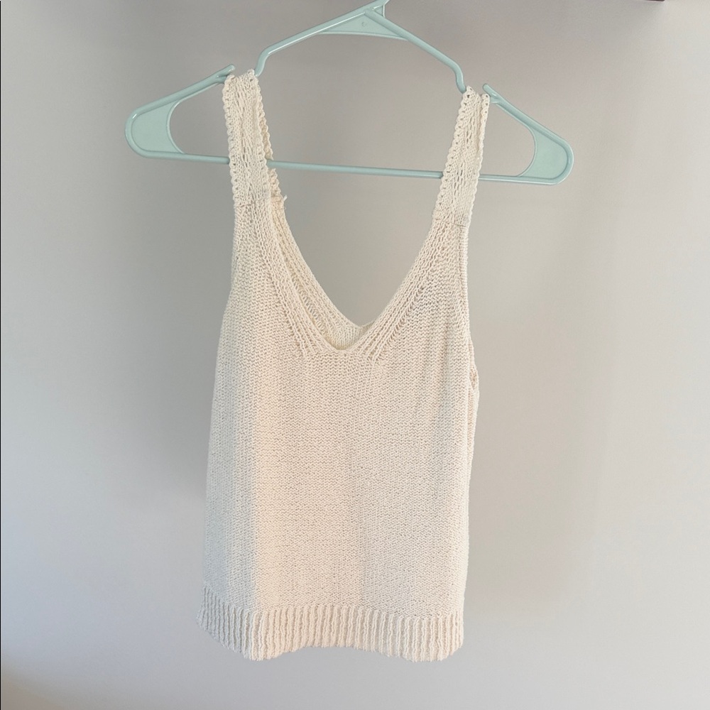 Madewell Cream Knit V-Neck Tank